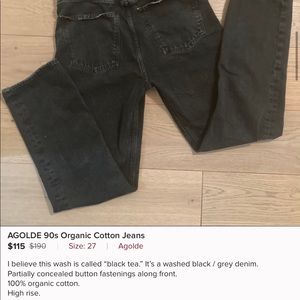 Black agolde 90s straight leg jean